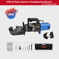 16-32mm Portabel Rebar Bender Dan Mesin Pelurus 1600W HRB-32