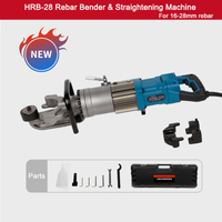 16-28mm Portabel Rebar Bender Dan Mesin Pelurus 1250W HRB-28